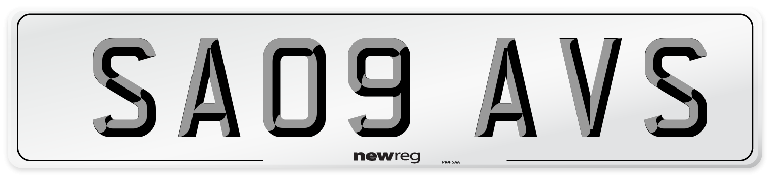 SA09 AVS Number Plate from New Reg